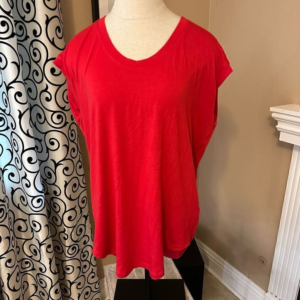 Athleta Red oversized tank t-shirt size xs